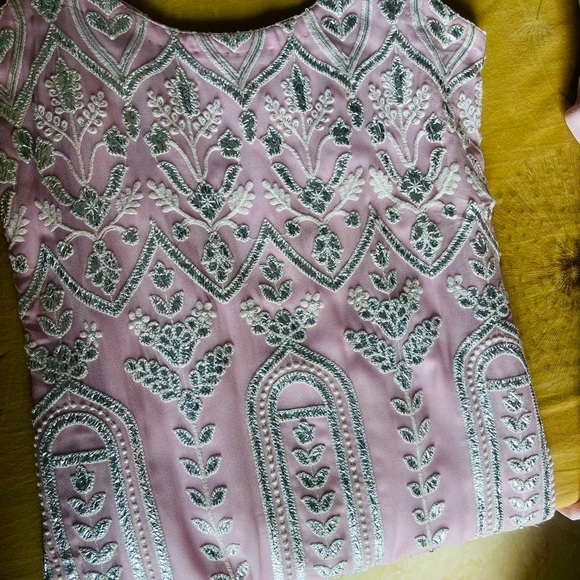 Gotta patti suit,pure chiffon mirror dupatta,pure chiffon flared plazo - Picture 3 of 14